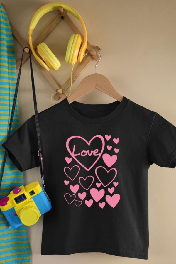 T-shirt Col Rond Fille - Multi cœur