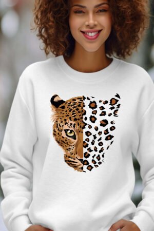 Sheetah – Sweat Col Rond Femme – Blanc