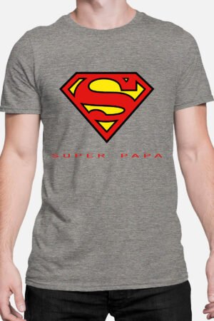 SuperMan Papa – Tshirt Homme – Gris