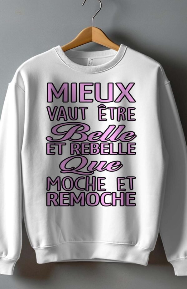 Sweat Col Rond Fille en Gros |  Belle Rebelle