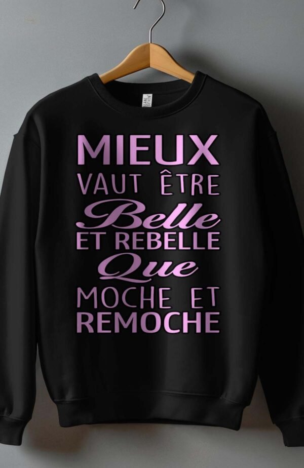 Sweat Col Rond Fille en Gros |  Belle Rebelle