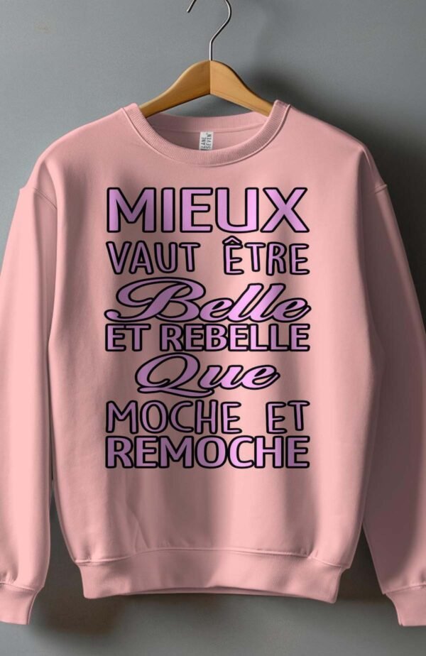 Sweat Col Rond Fille en Gros |  Belle Rebelle