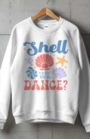 Sweat Col Rond Femme – Shell dance – Blanc