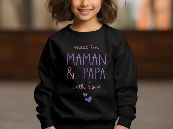 Sweat Col Rond Fille en Gros | Maman et papa with love