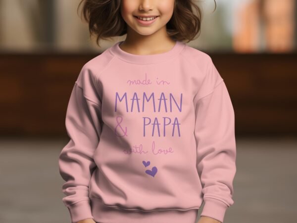 Sweat Col Rond Fille en Gros | Maman et papa with love