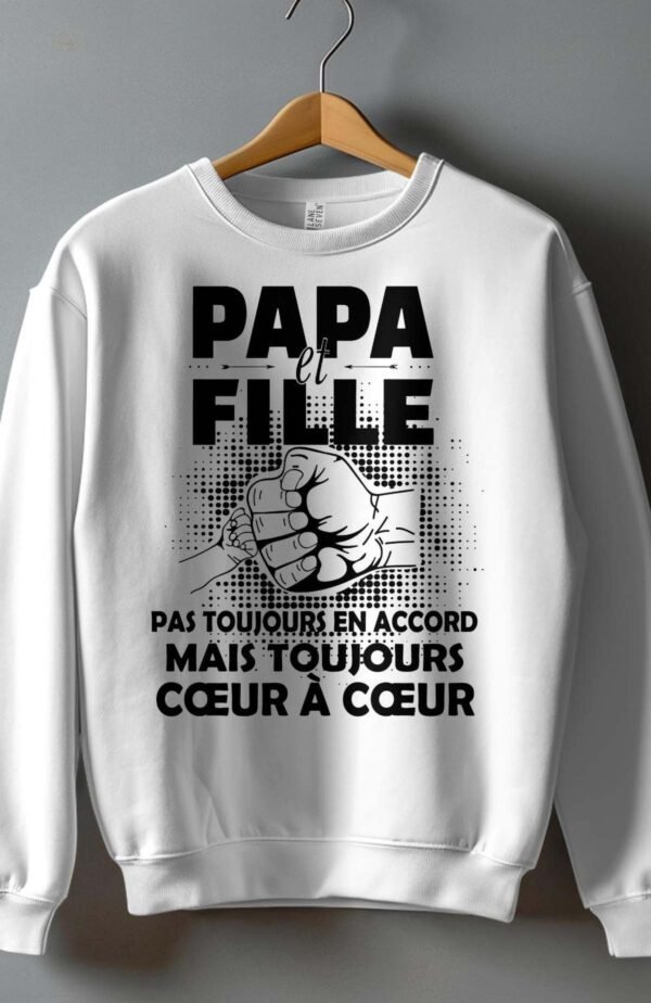 Sweat Col Rond Fille en Gros | Papa et fille pas toujours en accord