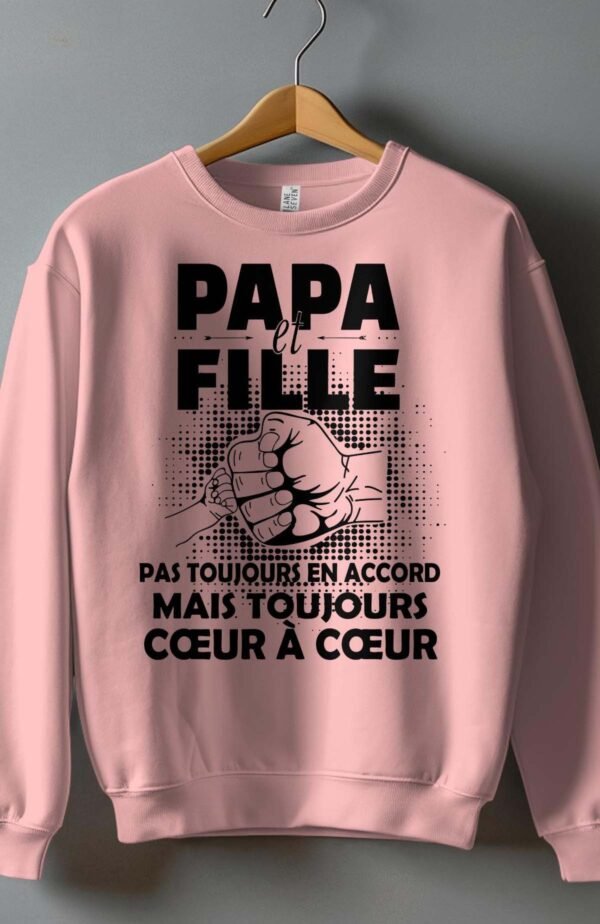 Sweat Col Rond Fille en Gros | Papa et fille pas toujours en accord