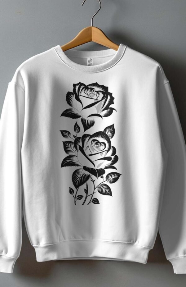 Sweat Col Rond Femme en Gros |  2 roses NB