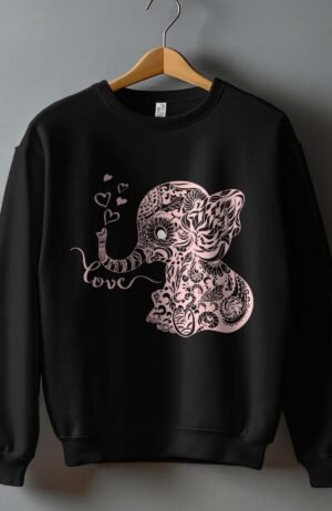 Sweat Col Rond Femme en Gros | Eléphant love