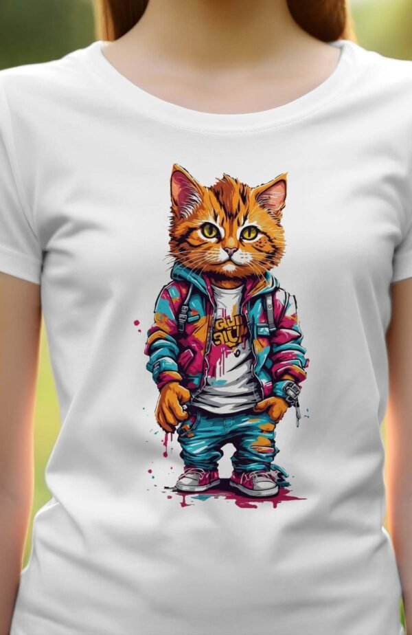 Cat Style Paint - Tshirt Femme