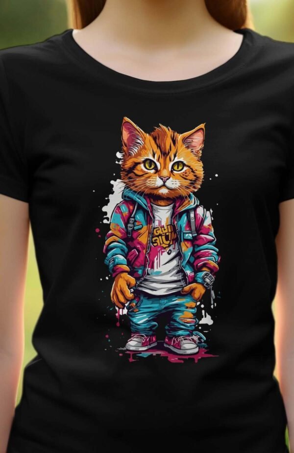 Cat Style Paint - Tshirt Femme
