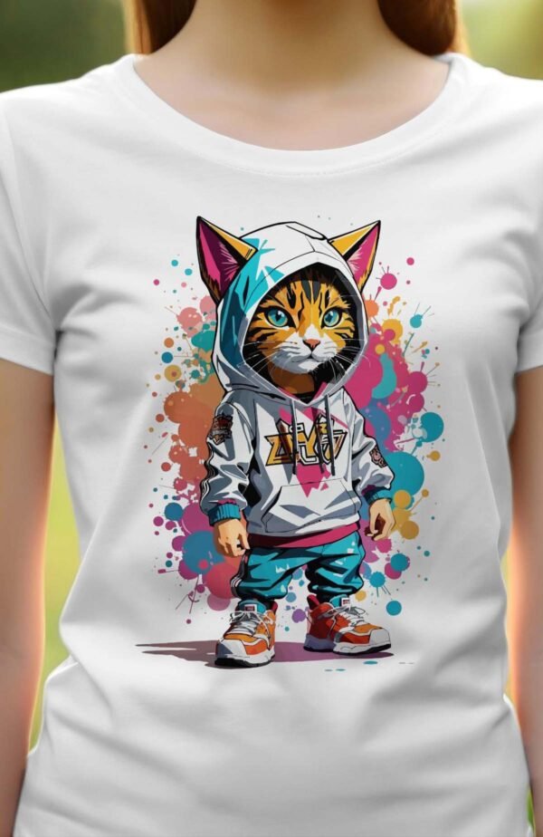 Cat girl Paint- Tshirt Femme