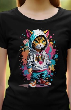 Cat girl Paint- Tshirt Femme