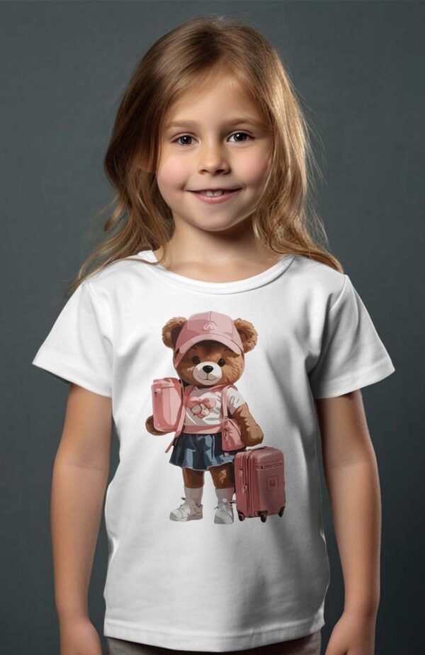 T-shirt Col Rond Fille - Girl peluche