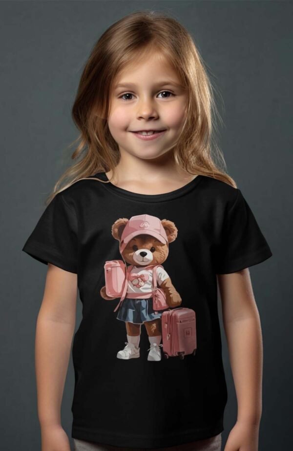 T-shirt Col Rond Fille - Girl peluche