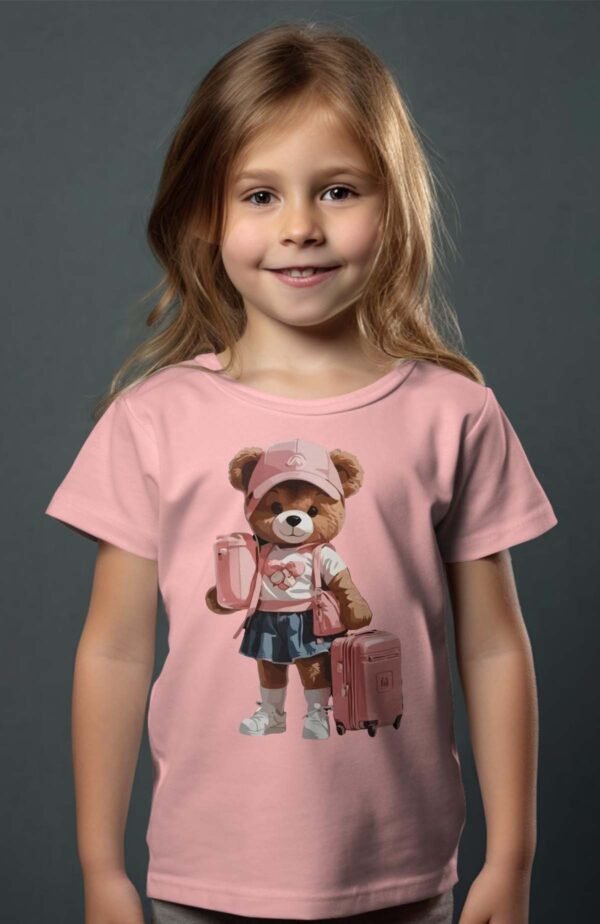T-shirt Col Rond Fille - Girl peluche