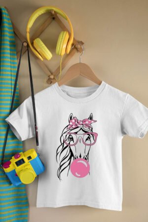 T-shirt Col Rond Fille - Horse gum