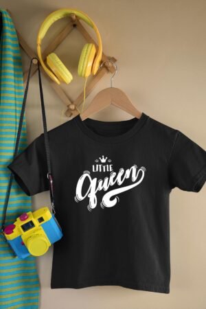 T-shirt Fille – Little Queen – Noir