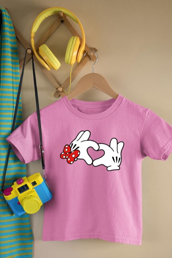 T-shirt Col Rond Fille - Main cœur mousse