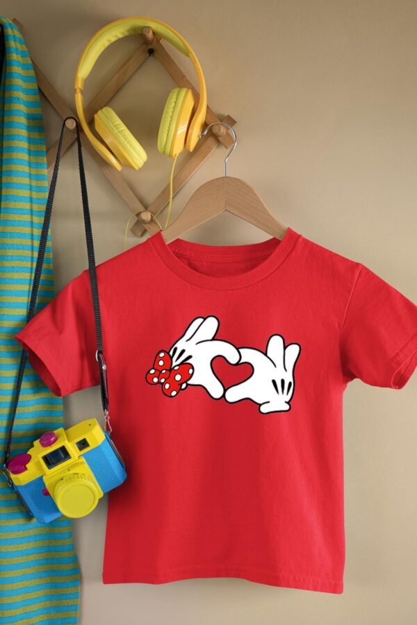 T-shirt Col Rond Fille - Main cœur mousse