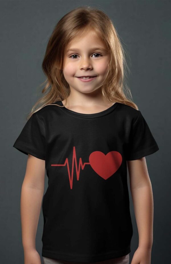 T-shirt Fille - battement coeur
