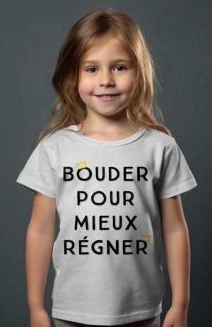 T-shirt Fille – bouder regner – Gris