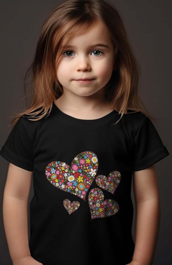 T-shirt Fille - coeur en fleur