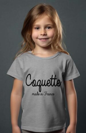 T-shirt Fille – coquette – Gris