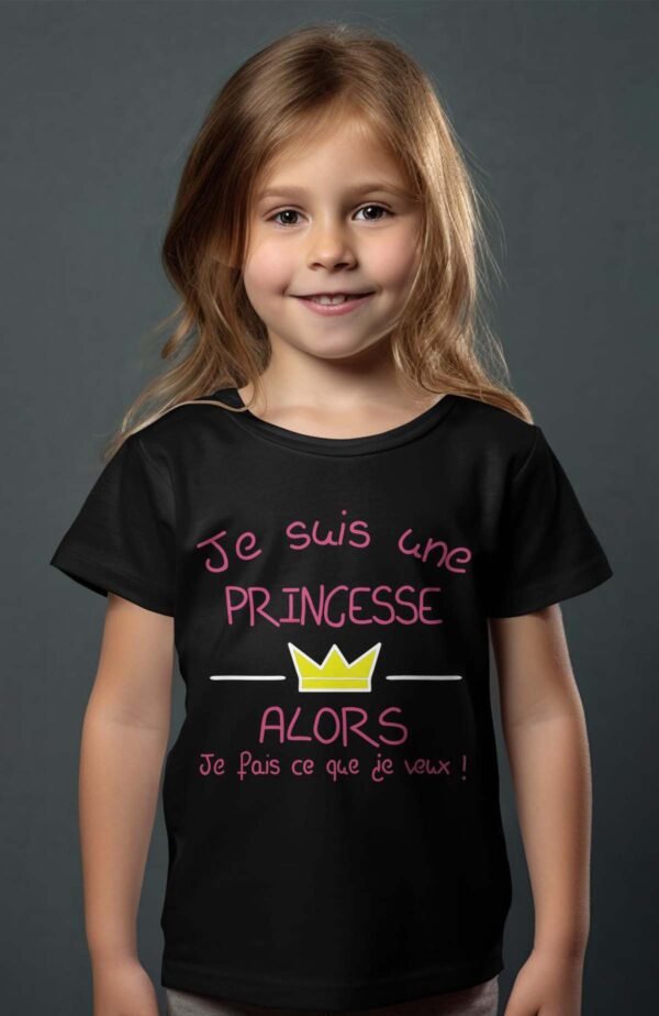 T-shirt Col Rond Fille - Je suis une princesse alors je fais ce que je veux
