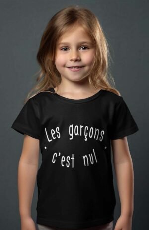 T-shirt Col Rond Fille - Les garçons c'est nul