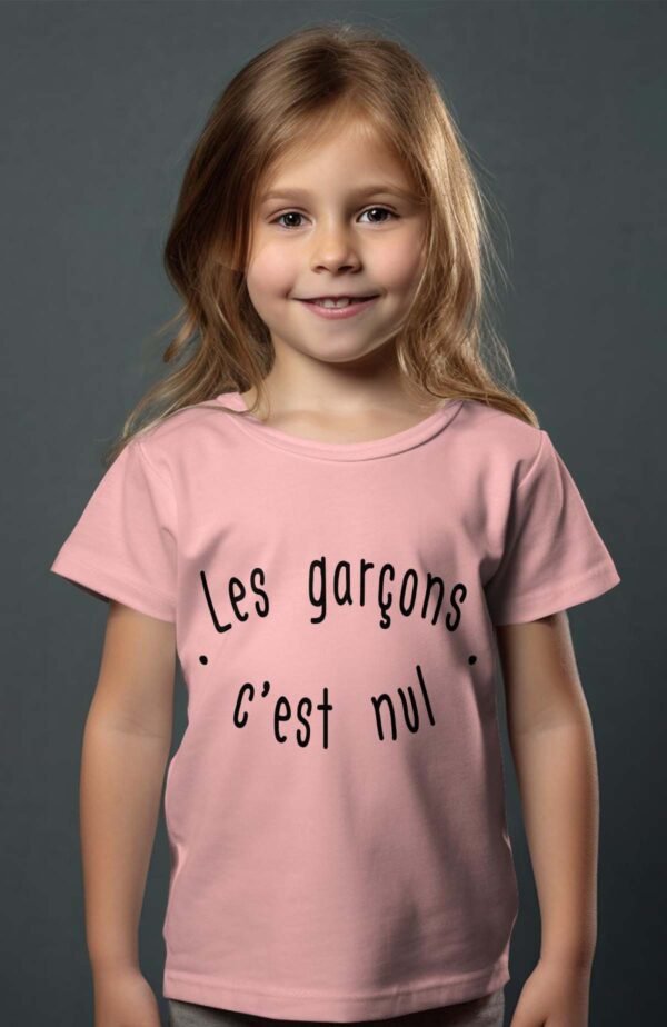 T-shirt Col Rond Fille - Les garçons c'est nul