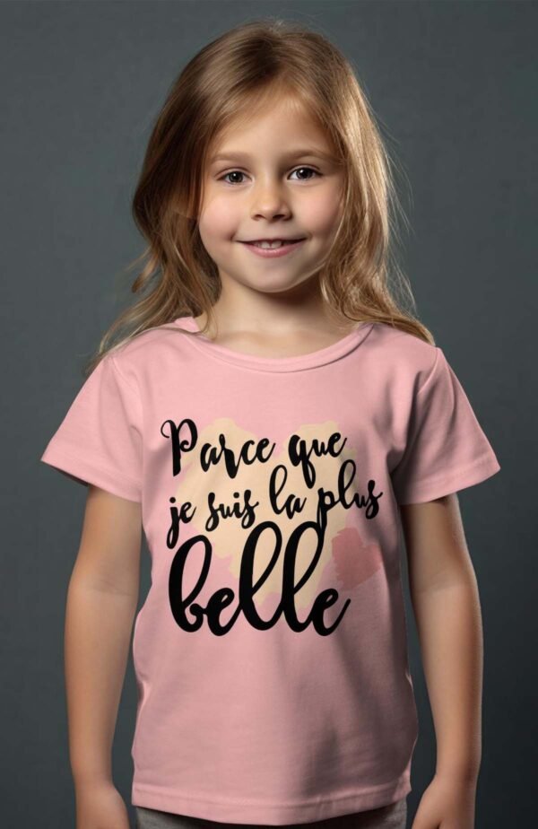 T-shirt Col Rond Fille - Parce que je suis la plus belle