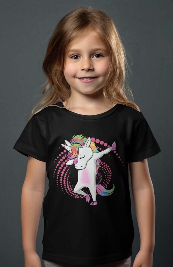 T-shirt Col Rond Fille - Licorne disco