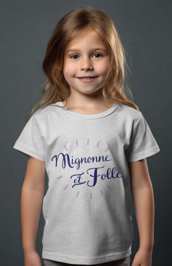 T-shirt Col Rond Fille - Mignonne et folle