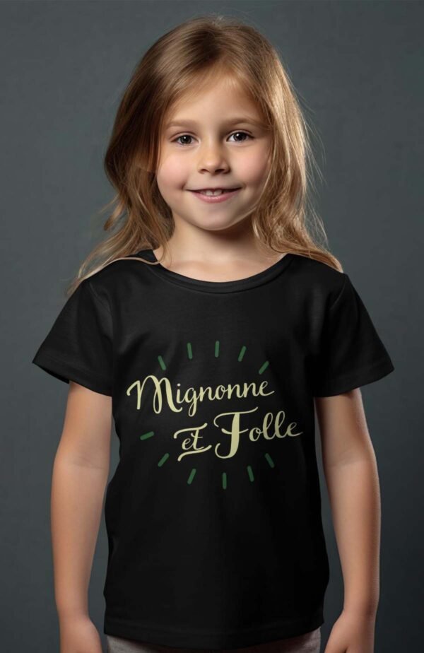 T-shirt Col Rond Fille - Mignonne et folle