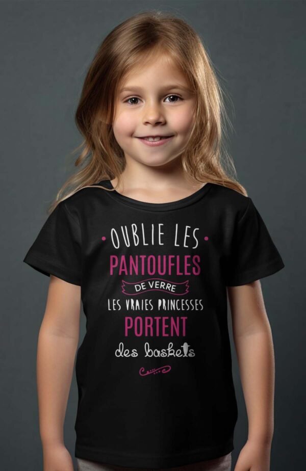 T-shirt Col Rond Fille - Oublie les pantoufles