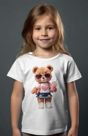 T-shirt Col Rond Fille - Peluche jupe