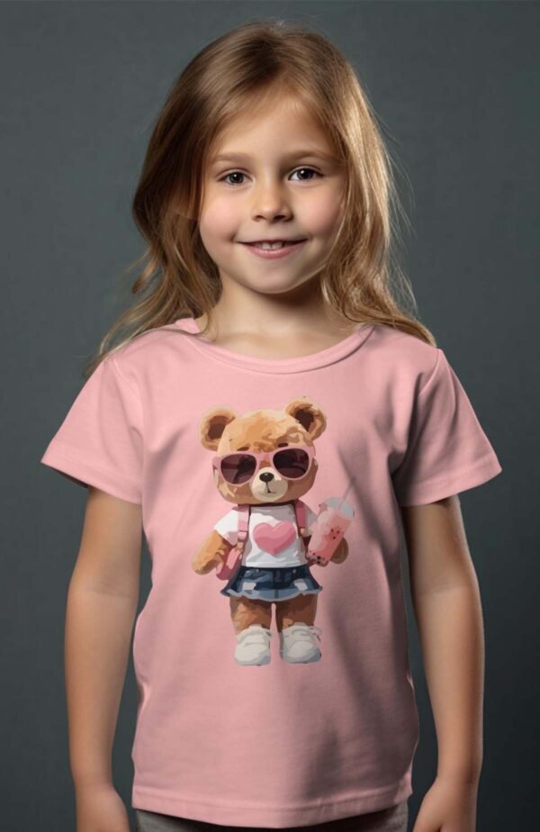 T-shirt Col Rond Fille - Peluche jupe