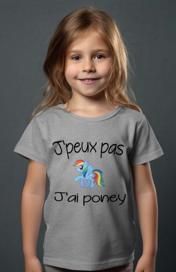 T-shirt Col Rond Fille - J'peux pas j'ai poney