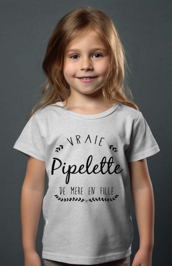 T-shirt Col Rond Fille - Pipelette de mère en fille