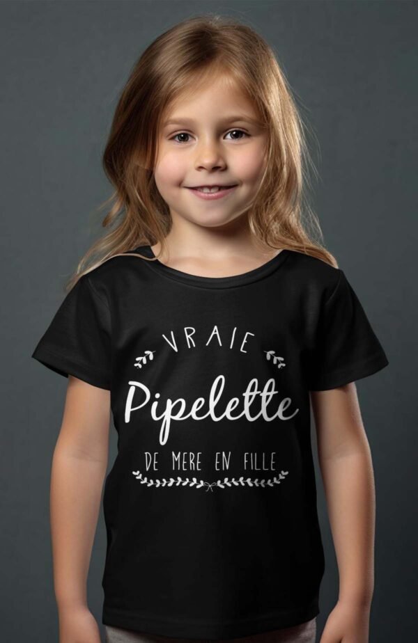 T-shirt Col Rond Fille - Pipelette de mère en fille