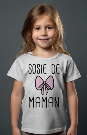 T-shirt Fille – sosie de maman – Gris