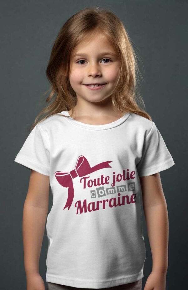 T-shirt Col Rond Fille - Toute jolie Marraine