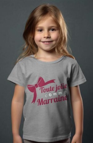 T-shirt Col Rond Fille - Toute jolie Marraine