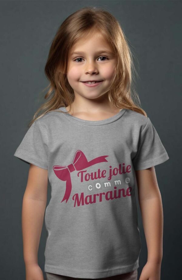 T-shirt Col Rond Fille - Toute jolie Marraine