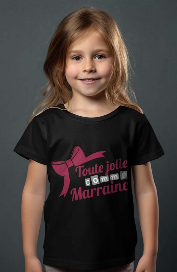 T-shirt Col Rond Fille - Toute jolie Marraine