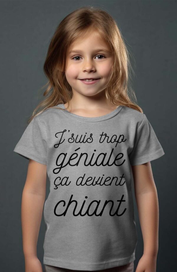 T-shirt Col Rond Fille - Trop géniale