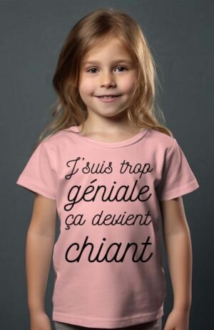 T-shirt Col Rond Fille - Trop géniale