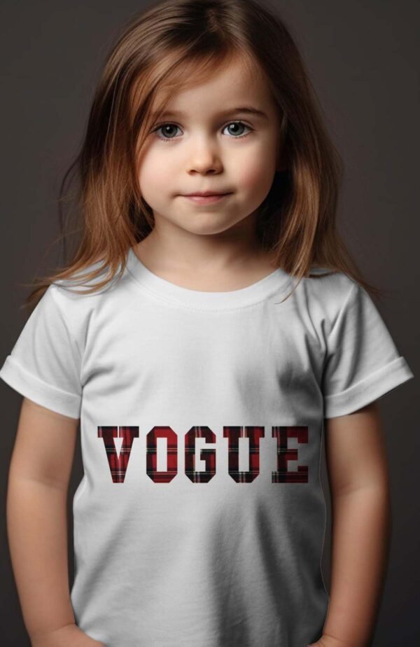 T-shirt Col Rond Fille - Vogue tartan