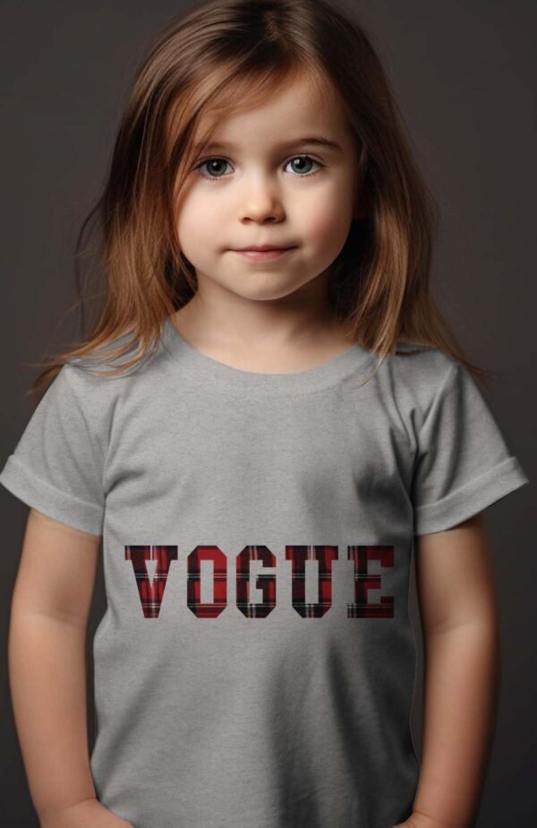 T-shirt Col Rond Fille - Vogue tartan